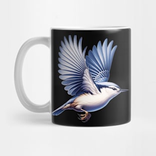 Flying White Breasted Nuthatch Mug